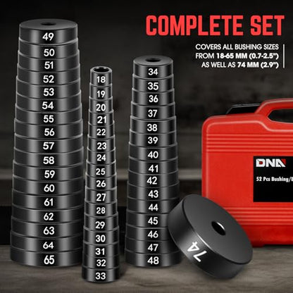 DNA Motoring 52pcs Custom Bushing Driver Set, 52 in 1 Transmission Bearing Race Seal Wheel Axle Installer Removal Tools Kit, TOOLS-00575 - style: 52pcs Bushing Driver Set