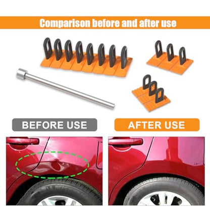 4Pcs/Set Car Dent Repair Tools, Paintless Dent Repair Removal Tool, Heavy Duty Dent Puller Kit, Powerful Car Body Repair Tool, Glue Tabs Dent Remover Tool for Car Dent Repair (Yellow) - color: Yellow