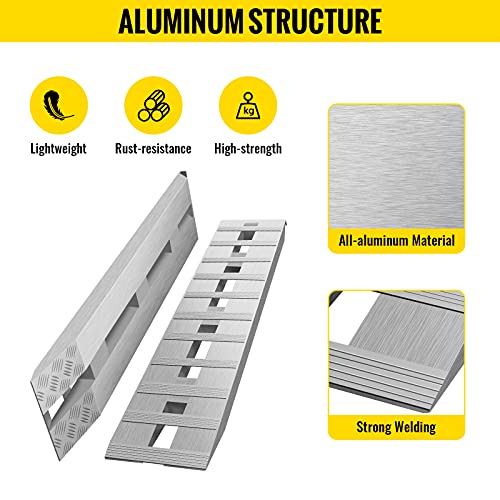 VEVOR Aluminum Ramps, 60" L x 12" W, 2Pcs - size: 6000lbs