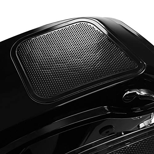 TCMT 5" Extended Stretched Saddlebags 6x9" Speaker Cutout Lids Fit For Harley 2014-2024 Touring Road King Road Glide Street Glide Electra Glide - color: Chrome Latches, size: 5" Stretched(6x9 Spealer Lids)