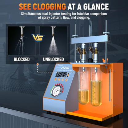 FOXWELL JT200 Fuel Injector Tester Cleaner - Visualize Spray Pattern & Flow