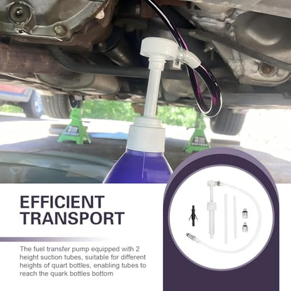 1 Set Transmission Fluid Pump Kit, 8cc Push-type Oil Transfer Pump, Anti-Clog Fluid Pump Automotive with 3/8" Swivel and 8mm 10mm Adapters for Oil WaterUniversal for Most Cars (White)