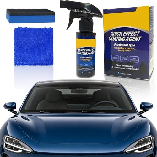 Quick Effect Coating Agent for Car, Quick Effect Coating Agent,Waterless Wash & Polish,Car Coating Spray for Shine & Protection,Quick Acting Paint Protection and Glass Cleaner(1Pack:120ml+Brush+Towel) - color: 1 Pack: Quick Effect Coating Agent