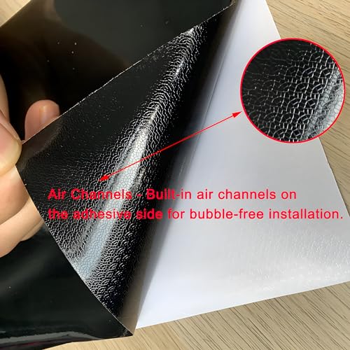LZLRUN High Gloss Black Car Vinyl Wrap Film Air Release Bubble 3ft x 10ft - size: 3FT x 10FT