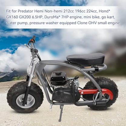 Long Exhaust Pipe with Muffler Compatible with Predator 212cc 196cc Coleman CT200U BT200X Axis M200 Mini Bike 6.5hp GX160 GX200 Clone Engine KT196 Go Kart with Heat Shield Tape Main Jet Kit - color: Black
