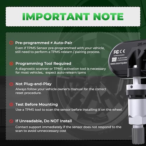 CDWTPS TPMS Sensor for Ford,Pre-Programmed Upgrade Tire Pressure Sensor