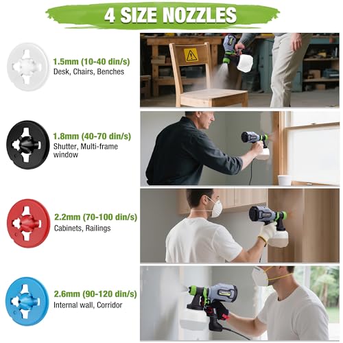 WORKPRO 600W HVLP Paint Sprayer with 4 Nozzles & 44 fl.oz Container