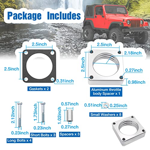 Throttle Body Spacer 1068 Replacement for Jeep Wrangler TJ YJ 87-06, Cherokee XJ 84-01