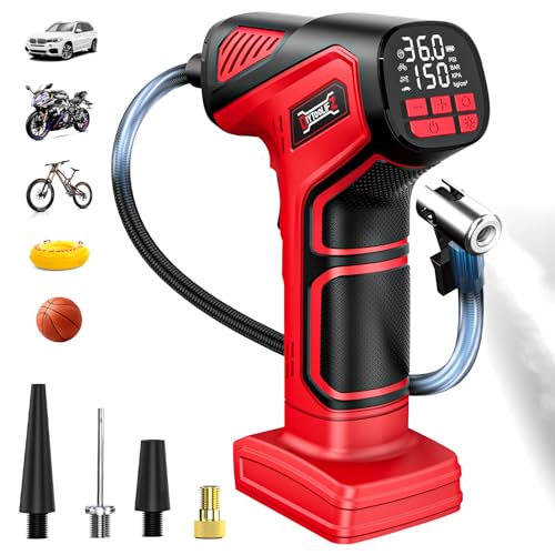DIYtoolifz 150PSI Tire Inflator Compatible with Milwaukee 18V Battery - color: Red, size: 150 PSI