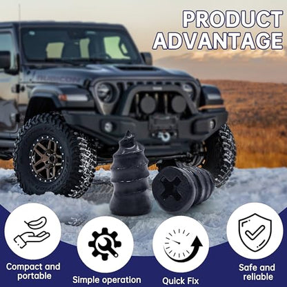 82PCS Tire Repair Screws, Heavy Duty Tire Plug Kit Screw Type, Screw in Plugs, Vacuum Rubber Nails, Tubeless Patch Kit for Car Motorcycle Truck SUV with Tread Depth Gauge