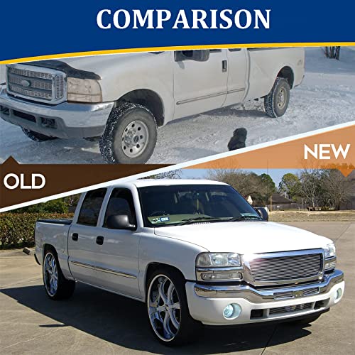 APSVE Headlight + Bumper Lights Kit for 1999-2006 GMC Sierra 1500 2500 3500 - color: Chrome Clear