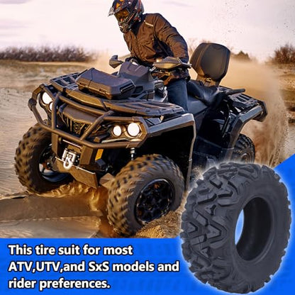 Towallmark Set of 2 26x11x12 ATV UTV Tires, 6PR Durable All Terrain Off-Road Tires, Heavy Duty Replacement Tires for Trail, Mud & Gravel - size: 26x11-12