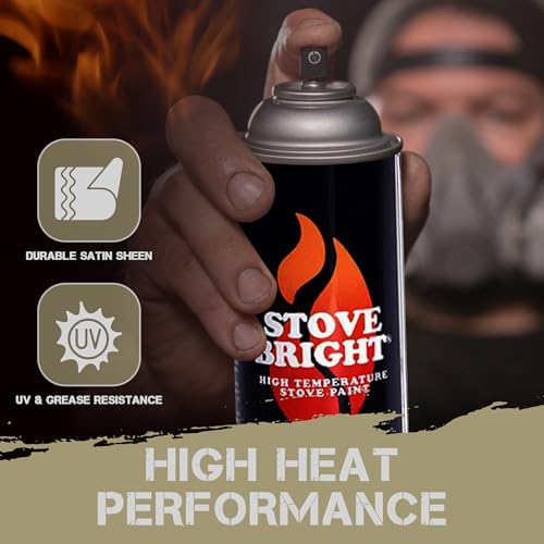 Stove Bright High Temp Spray Paint, Almond 8117, 12 Oz, Satin Finish