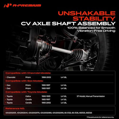 A-Premium Front CV Axle Shaft Assembly - style: Front Driver and Passenger Side