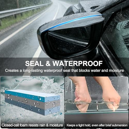 PHIXBEAR Automotive Double Sided Tape, Heavy Duty, High Temp, Waterproof and Anti-Vibration, with Adhesion Promoter for Car Spoiler, Side Skirt, Window Visor and Running Board, 0.75" x 20' - size: 0.75"x19.7'