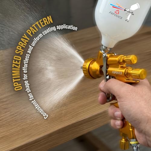 HVLP Air Spray Gun Kit 1.4mm, Professional Automotive Paint Sprayer - color: Golden-silver, size: 1.4mm