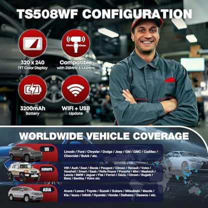 Autel MaxiTPMS TS508WF TPMS Programming Tool 2026, with 4PCS MX-Sensors ($120) WiFi Ver. of TS601 TS508 TS501 PRO TPMS Relearn Reset Tool, Tire Sensor Activation, TPMS DTC Clear, Lifetime Free Update