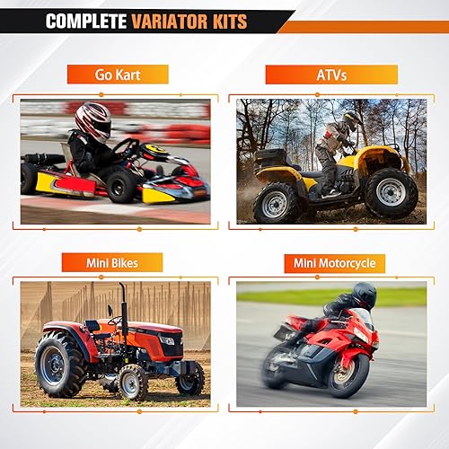 GY6 50cc Performance Clutch Kit, fit for GY6 50cc 4 Stroke 139QMB Engine Scooter ATV, include Front Clutch Assembly and Variator Assembly with 669 belt