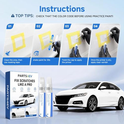 Gun Metallic KAD for NISSAN Touch Up Paint Kit, Exact Match Touch Up Paint with 2K Clear Coat, Professional Scratch and Chip Repair - color: Gun Metallic