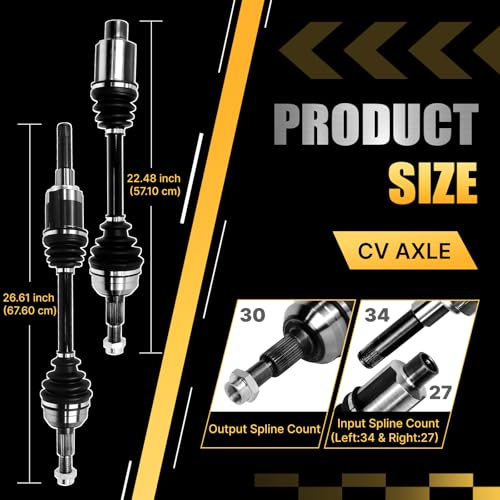 2PCS Front CV Axle Shaft Assembly Compatible with Chevrolet Equinox 2010 2011 2012 2013 2014 2015 2016, for GMC Terrain 2010 2011 2012 2013 2014 2015 L4 2.4L, NCV10641 NCV10642