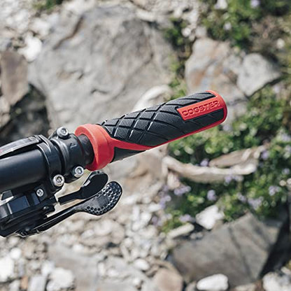 Dash Slip-on Bike Handlebar Grips, Lightweight Rubber - color: Red