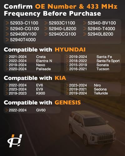 433MHz Upgraded Pre-Programmed TPMS Sensor Fits Hyundai 2019-2024 Santa Fe