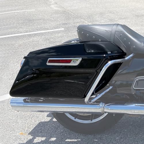 TCMT Hard Saddlebag W/ 5 x 7" Speaker Lids Fits For Harley 2014-2024 Touring Road King Road Street Electra Glide Ultra-Classic FLT FLHT FLHTCU FLHRC - color: Chrome Latches, size: Standard(5x7 Speaker Lid)