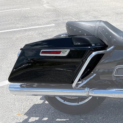 TCMT Hard Saddlebag W/ 5 x 7" Speaker Lids Fits For Harley 2014-2024 Touring Road King Road Street Electra Glide Ultra-Classic FLT FLHT FLHTCU FLHRC - color: Chrome Latches, size: Standard(5x7 Speaker Lid)