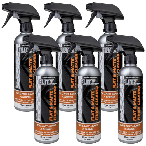 Flitz Flat Matte Finish Cleaner - 16oz Bottle of USA-Made Vinyl Wrap Spray to Easily Remove Grease, Wax, Dust, & More - Quick Drying Matte Paint Cleaner - Ideal for Cars, Motorcycles (6 Pack) - size: 16 Fl Oz (Pack of 6)