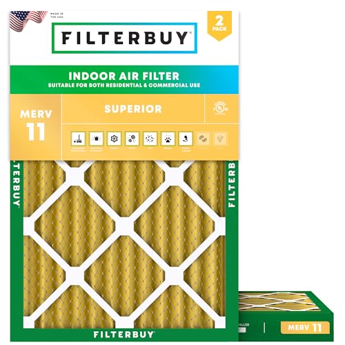 Filterbuy 10x17x2 Air Filter MERV 11 Pet & Allergy Defense (2-Pack) - size: 10x17x2