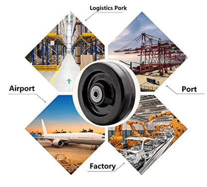 SY America 5"x2" Width 4 Pack Phenolic Wheel w/Rolling Bearing & Steel Bushing 1/2" Axle Diameter Casters Total Capacity 4000 lbs(5 inches Pack of 4) - size: 5" 4-pack [ 4 Wheel ]