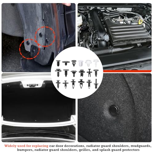 Car Retainer Clips & Fasteners Kit – 18 Universal Sizes Nylon Bumper, Fender Rivets, Door Panel Clips, and Plastic Rivets with Removal Tool for Toyota, Ford (415pcs) - style: 415pcs