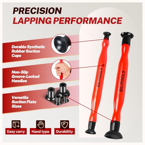 BILITOOLS 2PCS Valve Lapping Tool Kit, Valve Grinding Tool, 8 Spare Cups - size: 2pcs