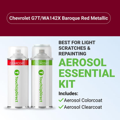 TouchUpDirect Car Paint Touch Up Spray Kit – Compatible with Chevrolet G7T/WA142X Baroque Red Metallic Exact Match Auto Paint Kit with Car Color Spray and Clearcoat, for Repainting or Scratch Repair, Essential Kit - color: Baroque Red Metallic, style: Aer