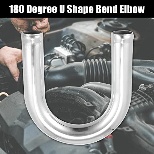 X AUTOHAUX Aluminum Intercooler Pipe OD 1" 25mm 180 Degree U Shape Bend - size: 1"