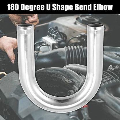 X AUTOHAUX Aluminum Intercooler Pipe OD 1" 25mm 180 Degree U Shape Bend - size: 1"