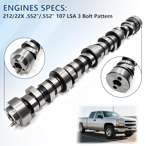 Replace Truck Camshaft Kit With Springs Pushrods Lifters Timing Gasket Set for 1997-2013 GM Chevrolet Gen 3/4 LS 4.8/5.3/5.7/6.0/6.2 V8 LSx Engine - color: With Timing Cover Gasket