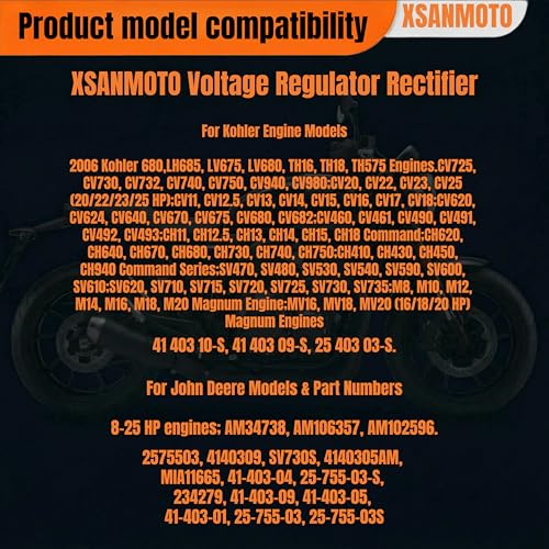 Voltage Regulator Rectifier for Kohler John Deere 2575503 4140309