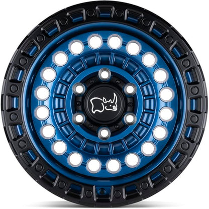Black Rhino Hard Alloys SENTINEL 17X8.5 5X5.0 4.04-18mm COBALT BLUE W/BLACK RING - 1785STN-85127U71 - color: COBALT BLUE W/ BLACK RING, size: 17X8.5, 5X5.0, 4.04, -18mm