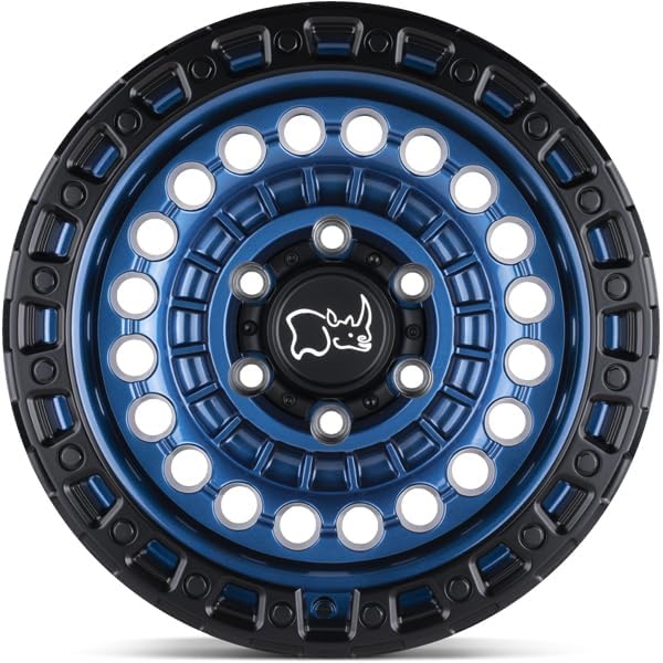 Black Rhino Hard Alloys SENTINEL 17X8.5 5X5.0 4.04-18mm COBALT BLUE W/BLACK RING - 1785STN-85127U71 - color: COBALT BLUE W/ BLACK RING, size: 17X8.5, 5X5.0, 4.04, -18mm