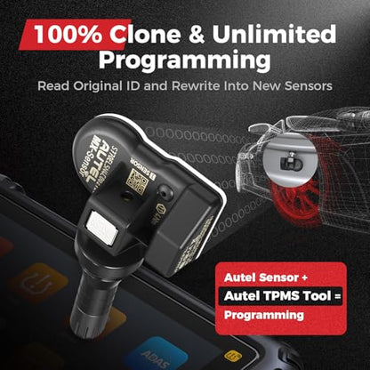 Autel TPMS Sensor 1-Sensor, MX-Sensor 315+433MHz Rubber Valve Programmable