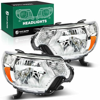 YHTAUTO Pair Headlights Assembly for Toyota Tacoma 2012-2015 - size: 2012-2015