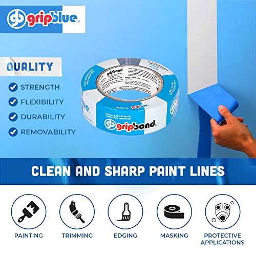 Professional-Grade Blue Painters Tape 1.5 Inch Wide, 1 Roll - size: 1.5 in/1.41 (Single Roll)