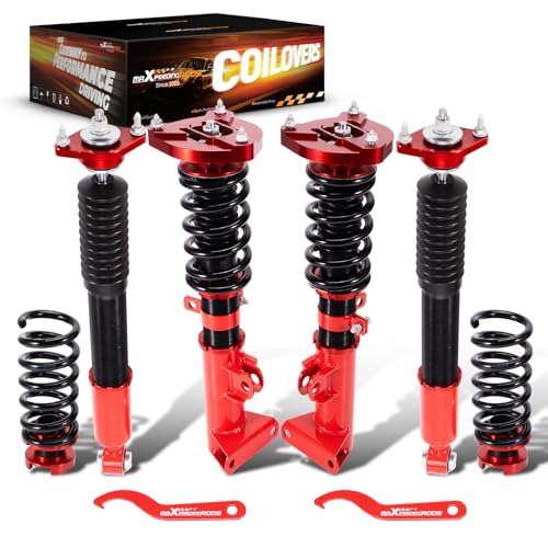 maXpeedingrods Coilovers for Mercedes-Benz C-Class W204 2008-2014 RWD, Height Adjustable Coilovers Suspension Kit, Preset Damping Shock Absorber Lowering Kit Gold