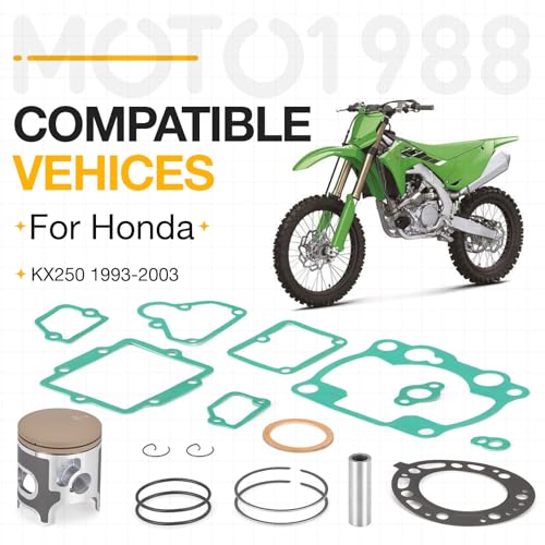 Top End Rebuild Kit STD 66.4mm Piston Ring Gasket For Kawasaki KX250 93-03