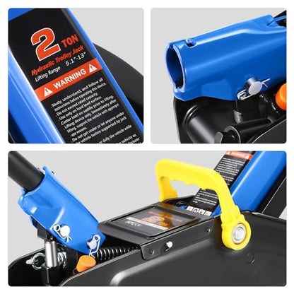 DNA Motoring 2 Ton Car Jack and Stands Kit Blue - color: Blue