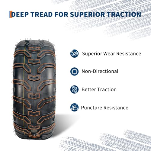 Heavy Duty 6-Ply 24x8x12 ATV/UTV All Terrain Tire Set, Tubeless, 2-Pack – Superior Grip on Mud, Snow, Trail, Dirt & Sand – Fits Quad, Golf Cart – Durable, Puncture-Resistant Replacement