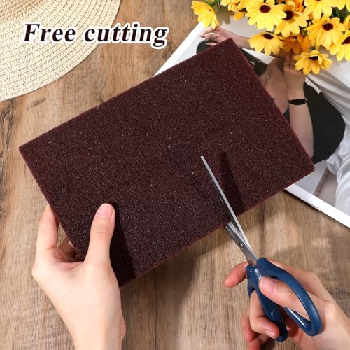 6 PCS Red Nylon Scuff Pads, General Purpose Sanding Hand Pads