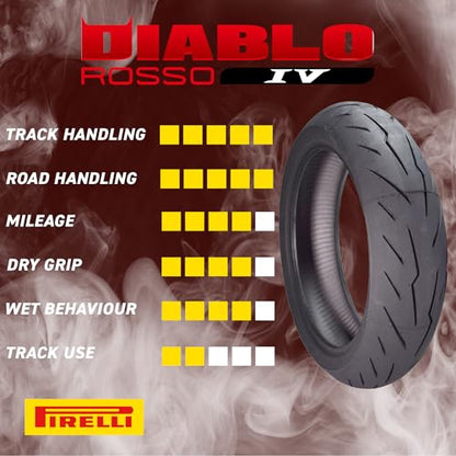 Pirelli Diablo Rosso IV Front & Rear Tire Set 110/70 ZR 17 & 160/60 ZR 17 - size: 110/70 ZR 17 54H; 160/60 ZR 17