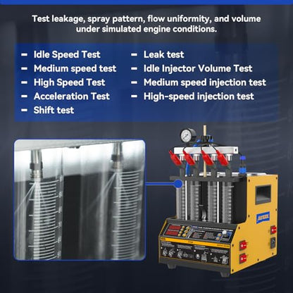 AUTOOL Fuel Injector Cleaner Tester Machine Ultrasonic Heating Cleaning